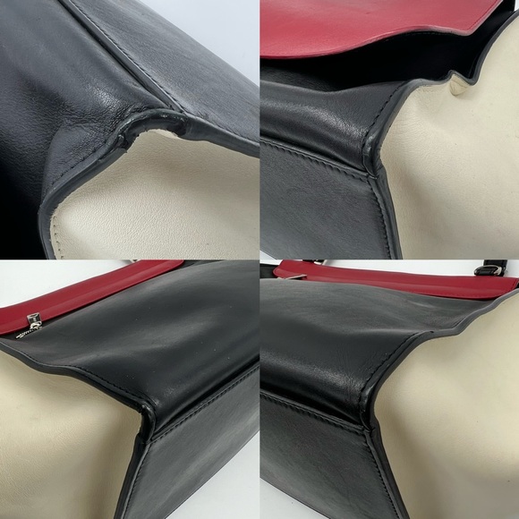 Authentic Celine tricolours Calfskin leather medium Trapeze handbag - Picture 16 of 16